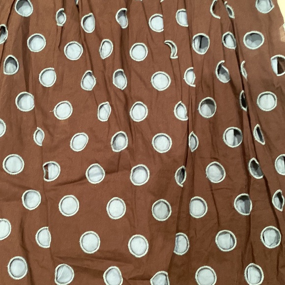 Brown summer dress with pale blue underskirt - Picture 2 of 8